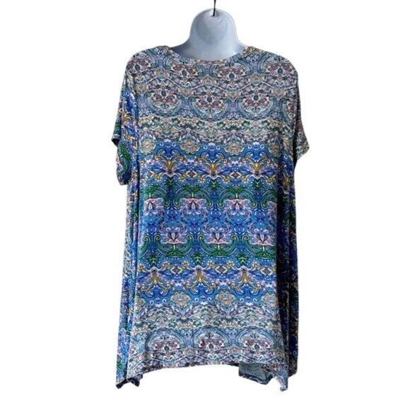 Christian Siriano Women's Plus 1X Geometric Scoop Neck Blouse Multicolor - Picture 6 of 7